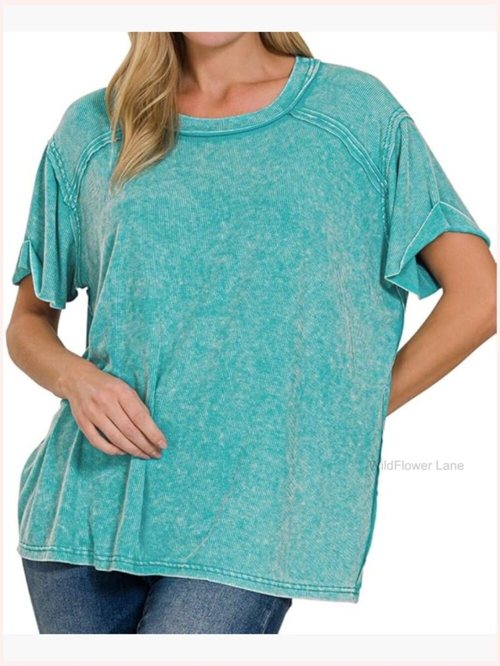 Women Short Sleeve Rayon Boat Neck Casual T-Shirt Top Blouse Loose Fit